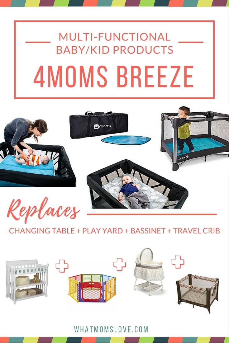 Buy less baby stuff with these multi-functional products. 4Moms Breeze converts from changing table to bassinet to travel crib to play yard