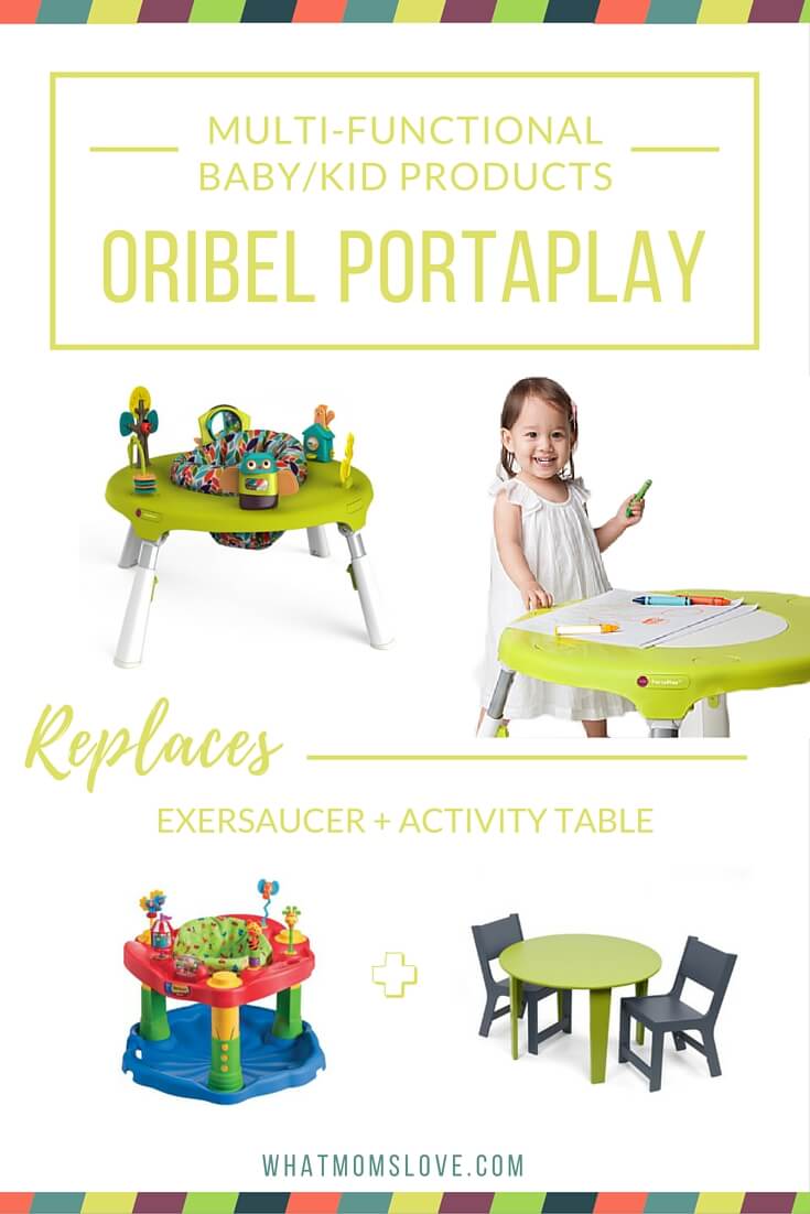 Buy less baby stuff with these multi-functional products. Oribel Portaplay Activity Center Exersaucer and Activity Table.