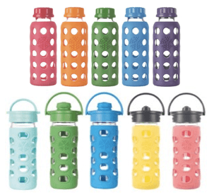 Lifefactory Glass Water Bottles - ranked as one of our best water bottles for kids