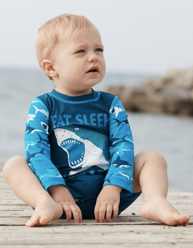 baby boy white rash guard