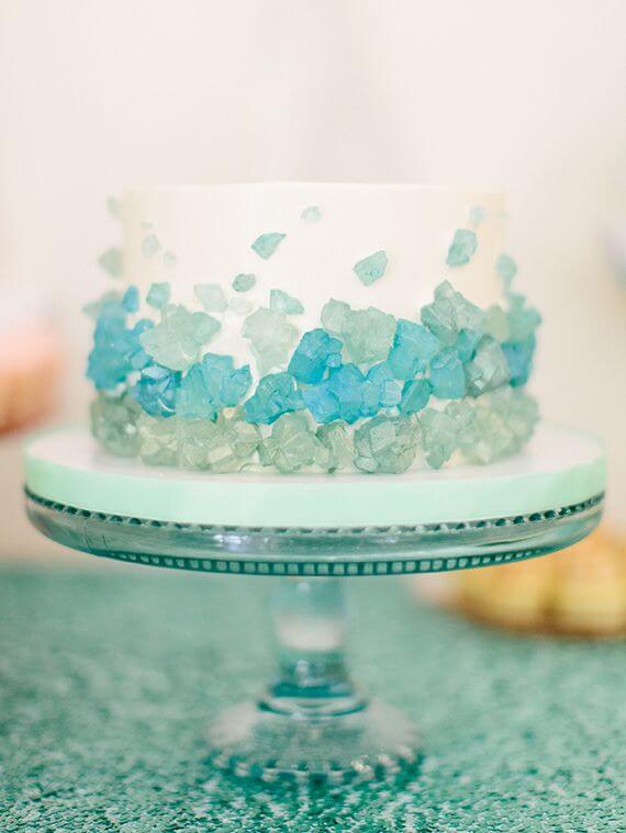 Easy Disney Frozen Cake Ideas - Ombre Rock Candy Cake by Sweet and Saucy