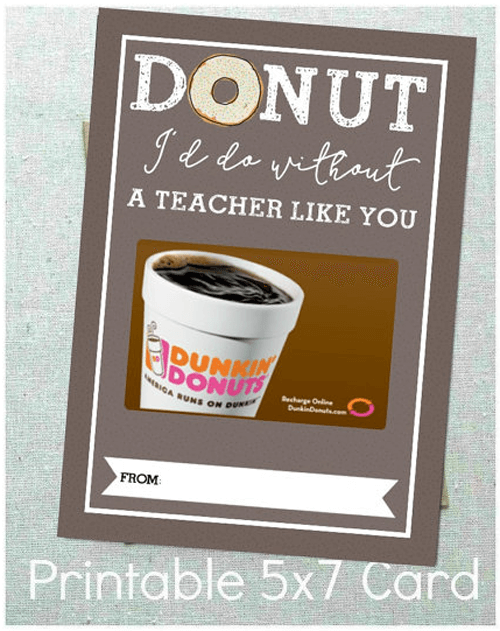 Teacher Gift Card Printables - Donut Shop