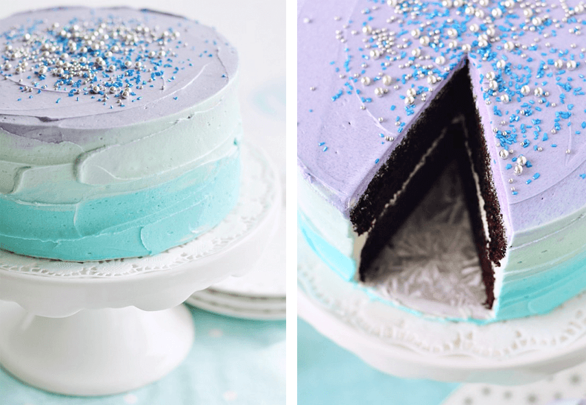 Easy Disney Frozen Cake Ideas - Pastel Swirl Cake from Sweetapolita