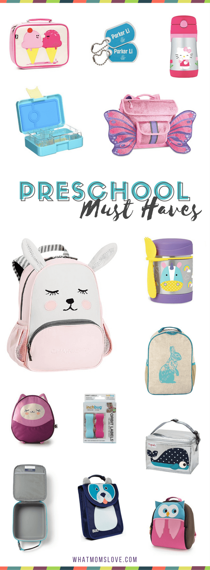 Back to School - Preschool Toddler Essentials and Supplies - Small backpacks, lunch bags, gear