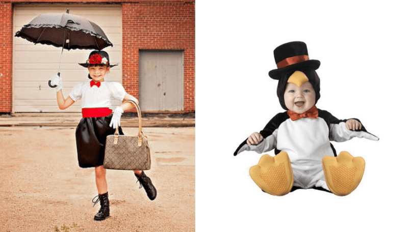 Creative Halloween Costumes for Siblings - Mary Poppins and Penguin