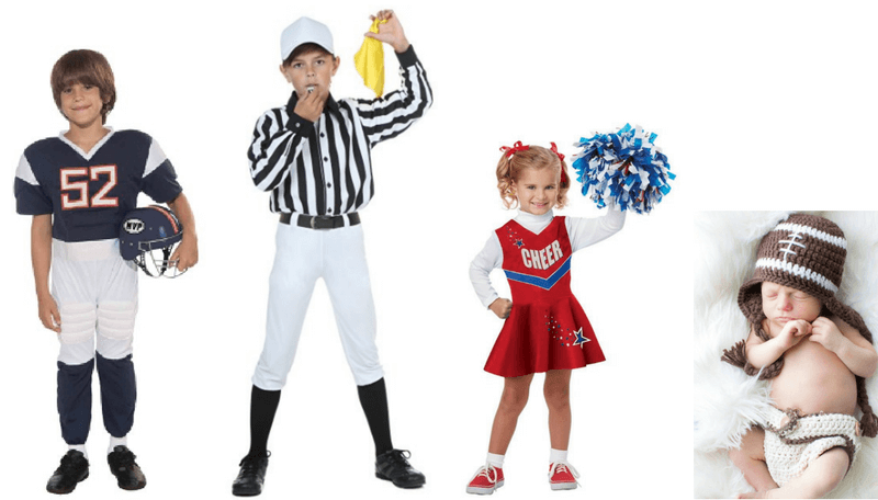 Creative Halloween Costumes for Siblings - Football Player, Ref, Cheerleader