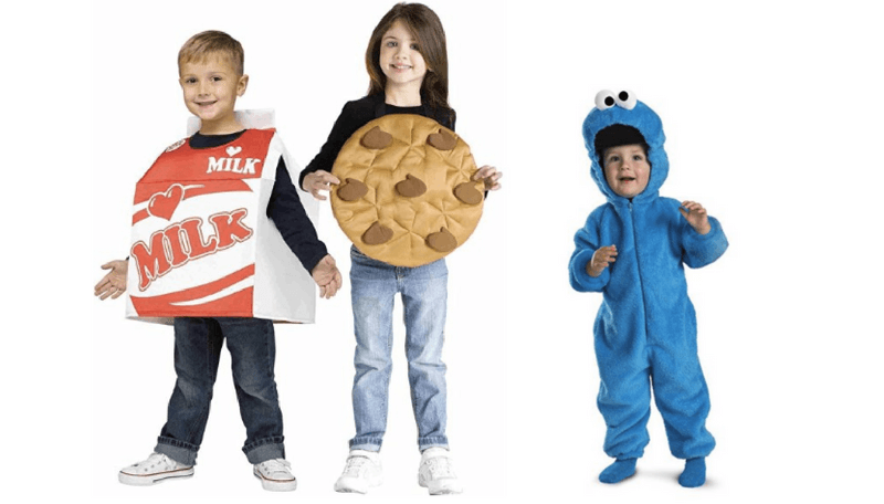 Creative Halloween Costumes for Siblings - Milk, Cookies and Cookie Monster