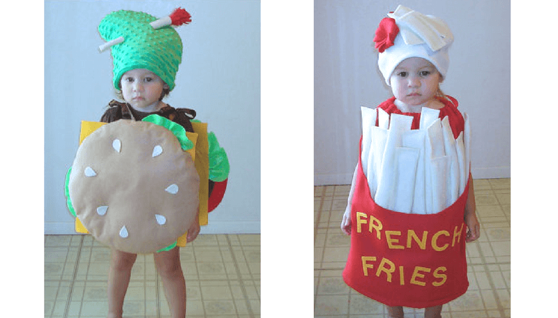 Creative Halloween Costumes for Siblings - Burger and Fries