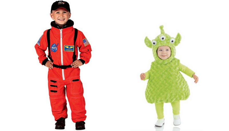 Creative Halloween Costumes for Siblings - Astronaut and Alien