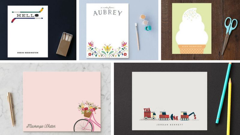 Best Non-Toy Gifts for Kids - Hobbies and Interests - Personalized Kids Stationary from Minted