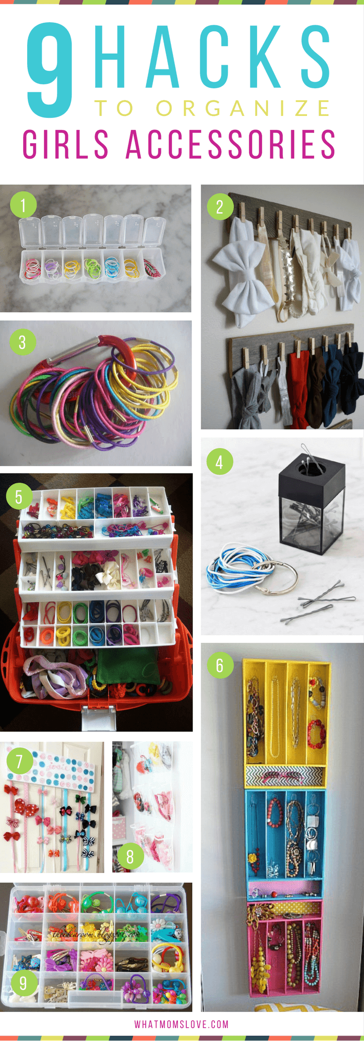 How to organize girls hair accessories, bows, elastics | Hacks, Tips and Tricks for Organized, Stress-Free Mornings with kids