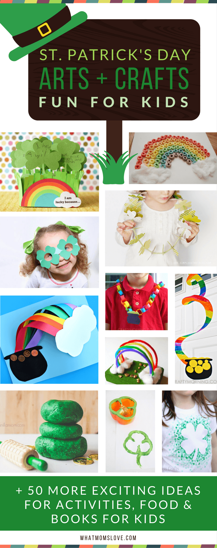 St Patricks Day Arts and Crafts Ideas for Kids | Fun DIY projects with Leprechauns, Shamrocks, and Rainbows! Plus free printables!