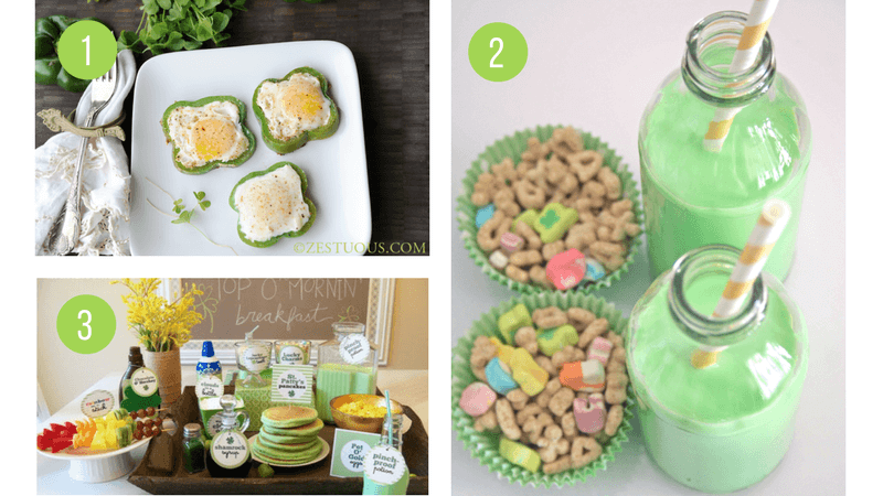 St Patricks Day Breakfast Ideas | Green, Shamrock and Rainbow food ideas to celebrate St Paddys Day with your kids
