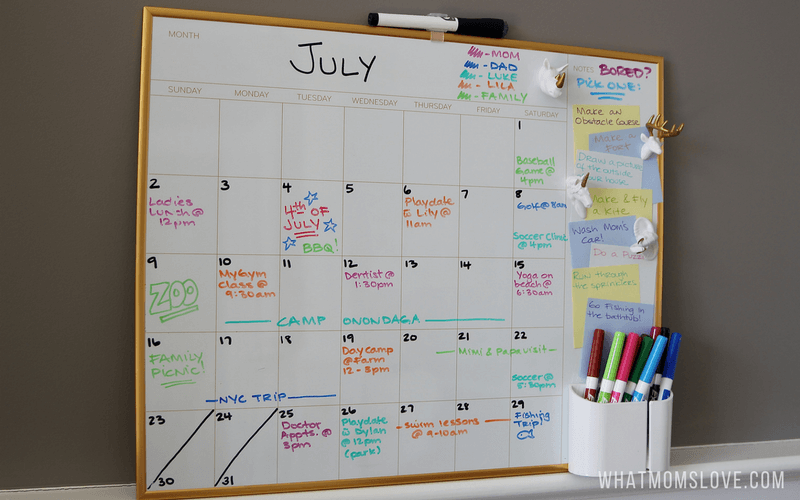 Color Coded Dry-Erase Family Wall Calendar - perfect for a DIY Command Center to organize your life!