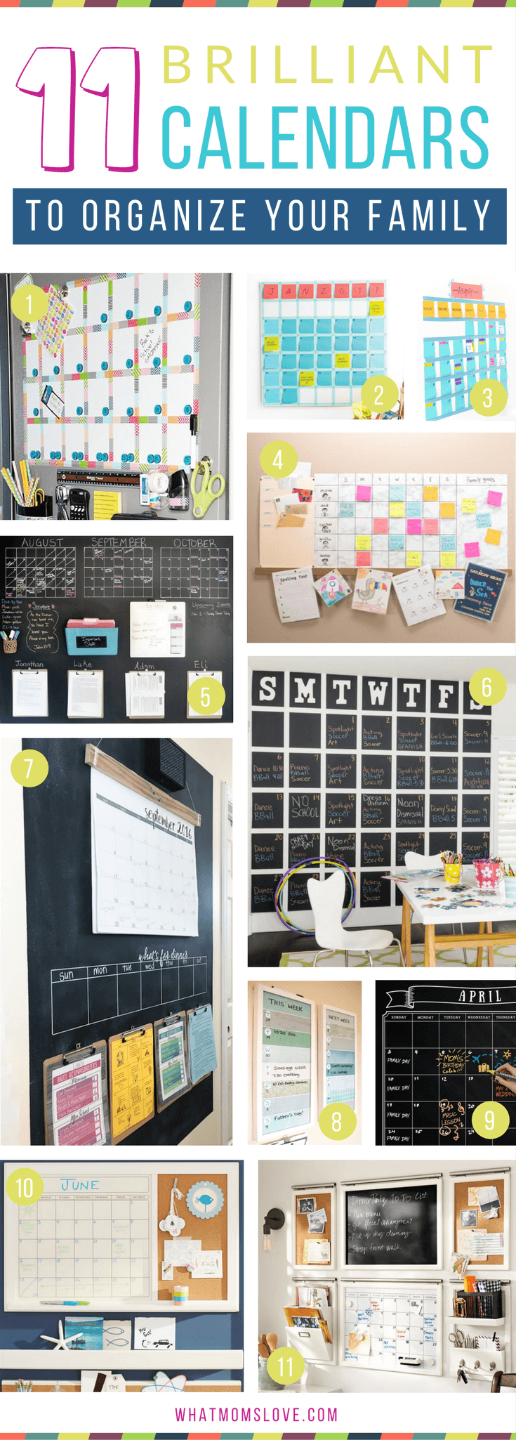 How to create a family wall calendar to organize your life | DIY Calendars and Command Center ideas, plus more tips, hacks and tricks to survive summer with your kids