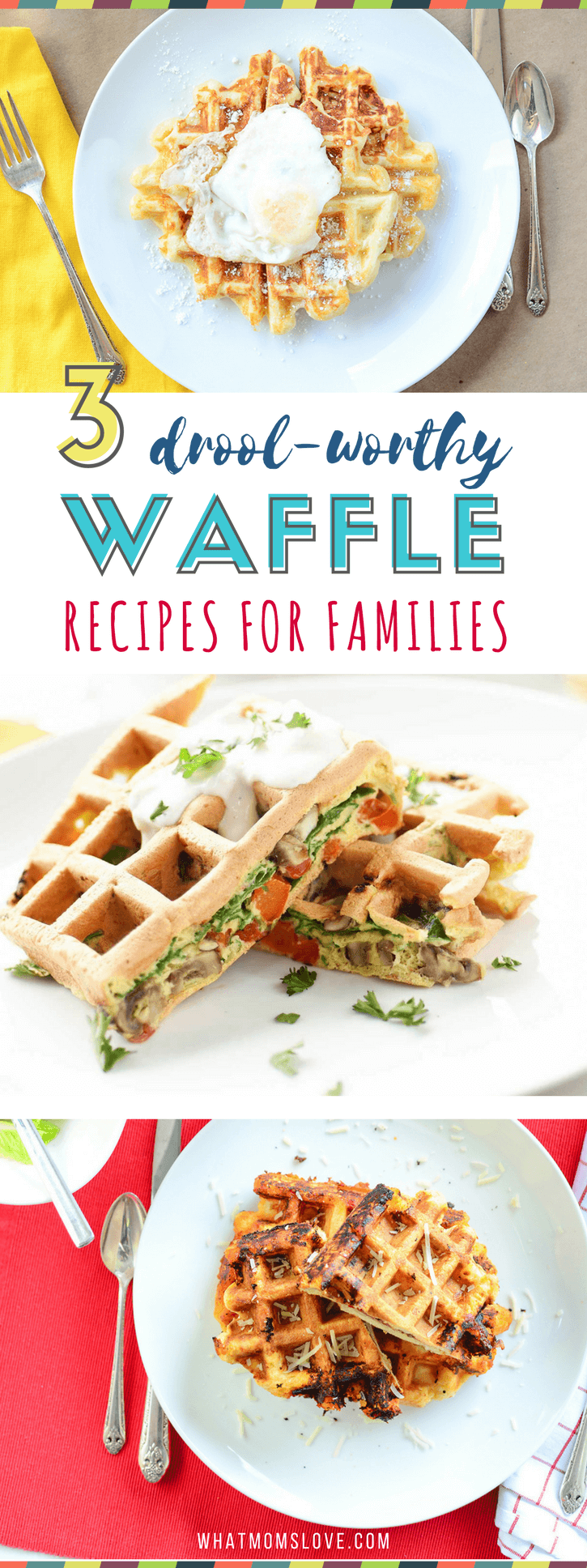 Savory Waffle Recipes for Dinner | Family Friendly Dinner Ideas | Easy, homemade waffle recipes that go beyond the buttermilk or Belgian! Fun meal ideas for kids made in your waffle iron - customizable for picky eaters!