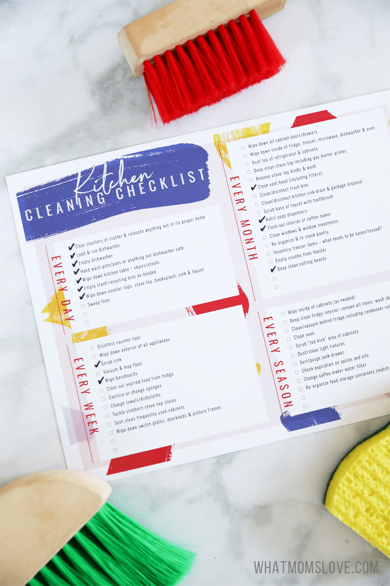 Kitchen Cleaning Schedule + Printable Checklist • Craving Some Creativity