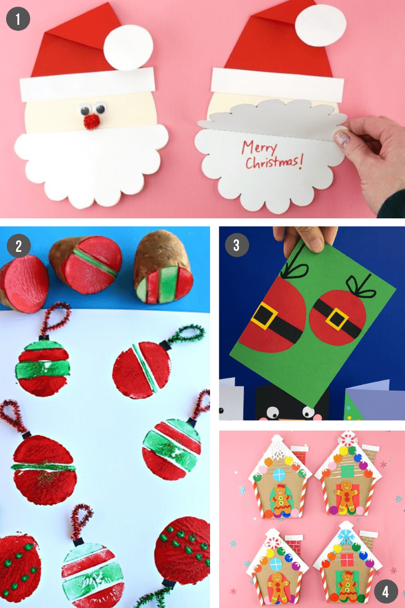 20 Homemade Christmas Cards for Kids to Make - HOAWG