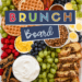 Brunch board with breakfast foods