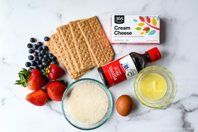 ingredients for mini berry cheesecakes