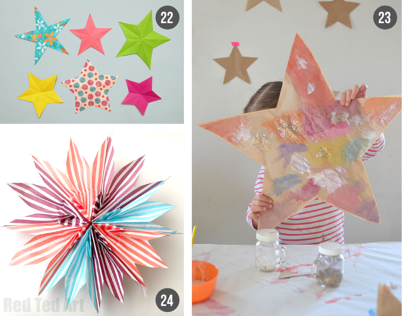 Easy Origami Stars - Red Ted Art - Kids Crafts