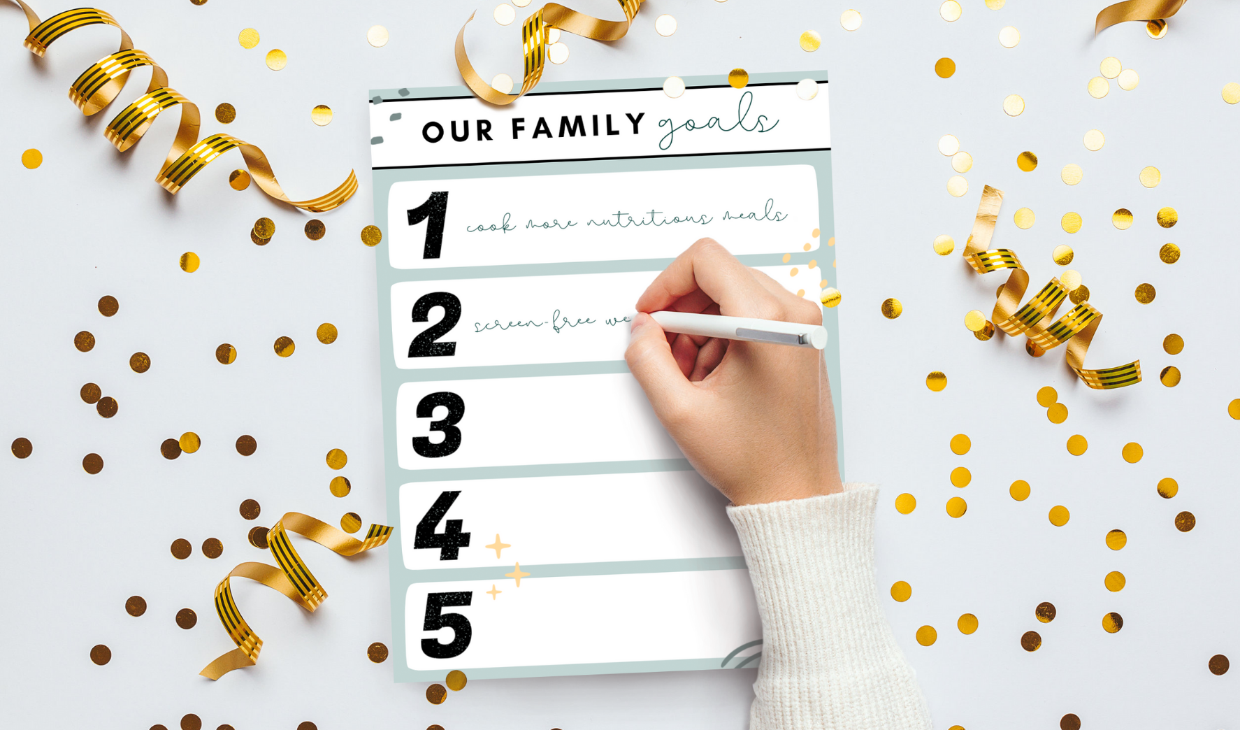 25 Family Goals Examples For The New Year (+ FREE Printable Goal Template)