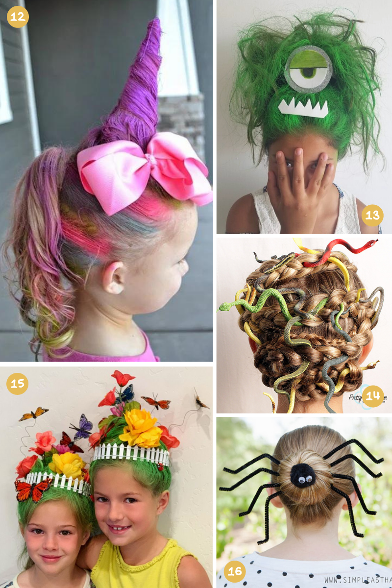 Crazy Hair Day Ideas for Girls Long Hair Animals and Creatures 3