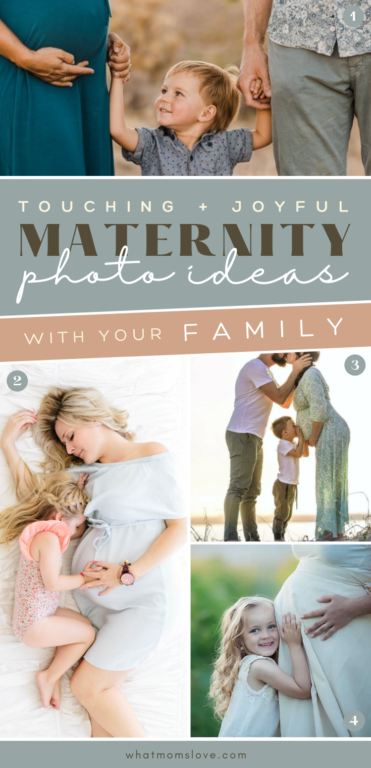 Maternity Photoshoot Ideas with family and siblings PIN